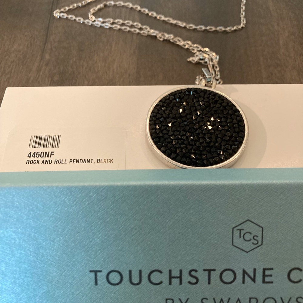 Touchstone Crystal Rock and Roll Pendant, Black